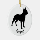 Boston Terrier Silhouette Keramisch Ornament (Rechts)