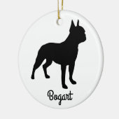 Boston Terrier Silhouette Keramisch Ornament (Links)