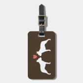 Boston Terrier Silhouettes met hart en tekst Bagagelabel (Voorkant verticaal)