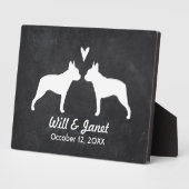 Boston Terrier Silhouettes met hart en tekst Fotoplaat (Zijkant)