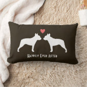Boston Terrier Silhouettes met Heart Custom Text Kussen (Deken)