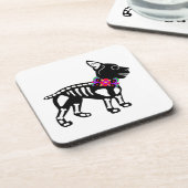 Boston Terrier Skeleton Drankjes Onderzetter (Linkerzijde)