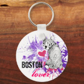 Boston Terrier Sleutelhanger (Voorkant)