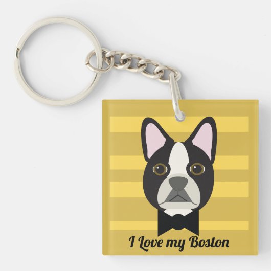 Boston Terriër Sleutelhanger (voorkant)