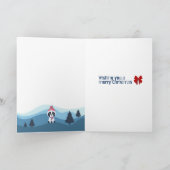 Boston Terrier Snowy Hills Carte de Noël (Intérieur)
