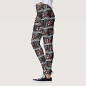 Boston Terrier Snowy Sleigh Kerst Decor Leggings (Links)