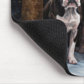 Boston Terrier Snowy Sleigh Kerst Decor Muismat (Hoek)