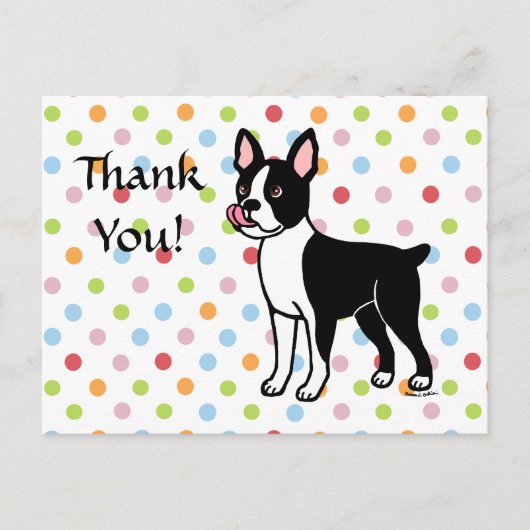 Boston Terrier Standing Briefkaart (Voorkant)