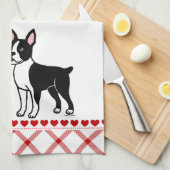 Boston Terrier Standing Theedoek (Quarter Fold)