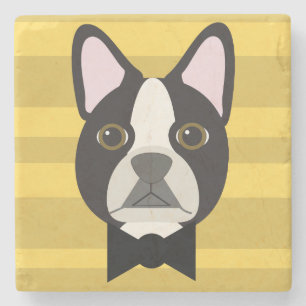 Boston Terrier Stenen Onderzetter