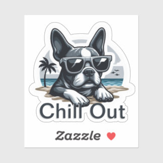 Boston Terrier-Sticker: Rustig aan Sticker