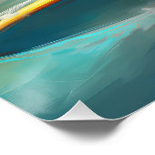 Boston Terrier Surfen Schilderij Perfect Poster (Hoek)