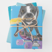 Boston Terrier Sweet Dream Wrapping Paper Sheets (In situ)