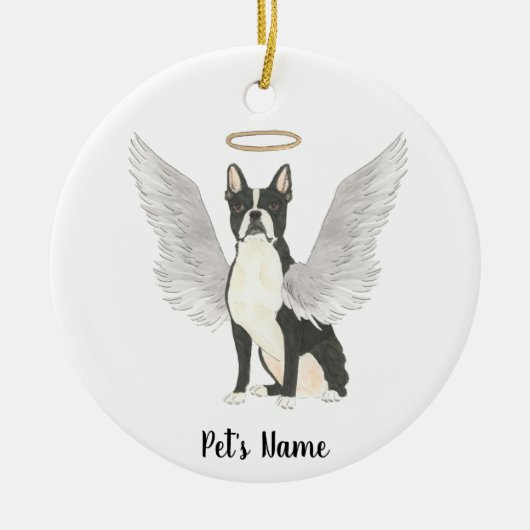 Boston Terrier Sympathie Herdenking Keramisch Ornament (Voorkant)