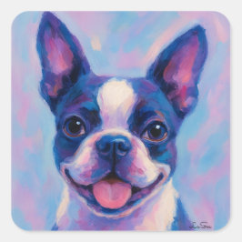 Boston Terrier Tea Party Labels en Stickers