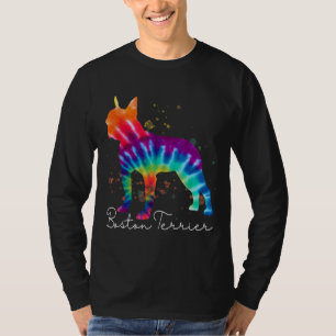 Boston Terrier Tie Dye Rainbow Hondenliefhebber T-shirt