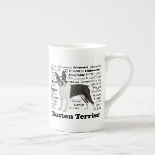 Boston Terrier Traits Bone China Mug (Droite)
