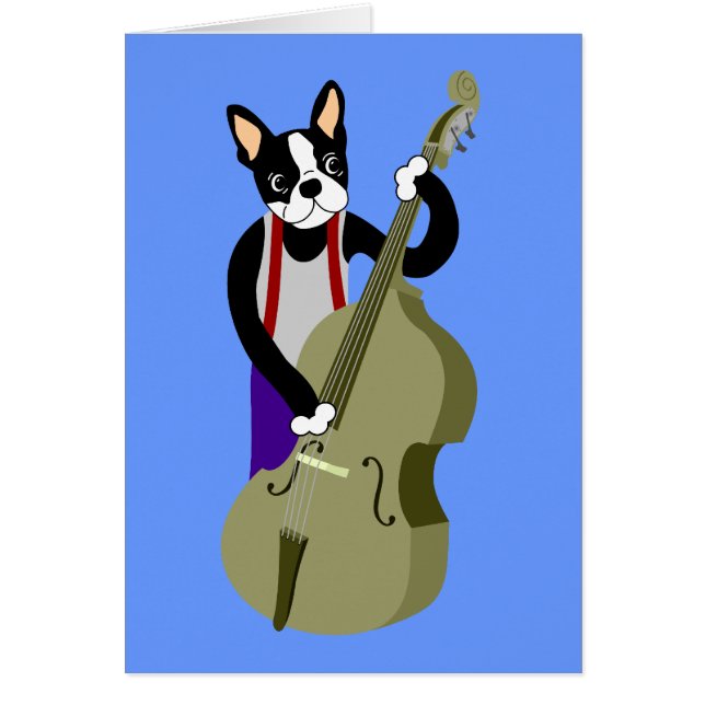 Boston Terrier Upright Bass Player (Voorkant)