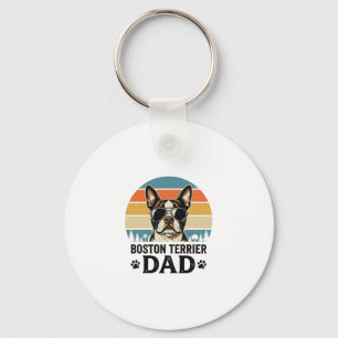 Boston Terrier Vader Vintage Hondenliefhebber Desi Sleutelhanger