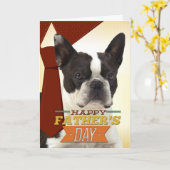 Boston Terrier Vaderdag Kaart (Gele Bloem)