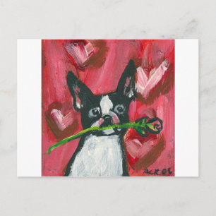 Boston Terrier Valentijn Be Mine Heart Feestdagenkaart