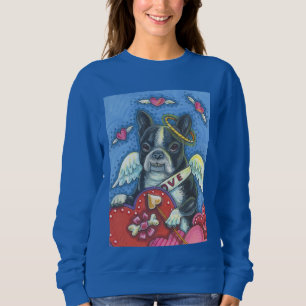 Boston Terrier, VALENTIJN SWEATSHIRT Royal