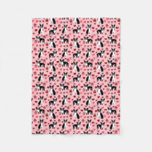 Boston Terrier Valentijns Love Fabric Fleece Deken