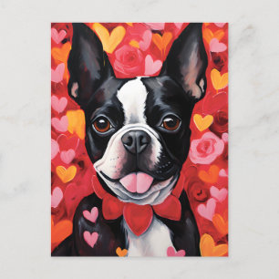Boston Terrier-Valentijnsdag Briefkaart