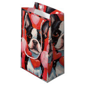 Boston Terrier-Valentijnsdag Klein Cadeauzakje (Voorkant Gekanteld)