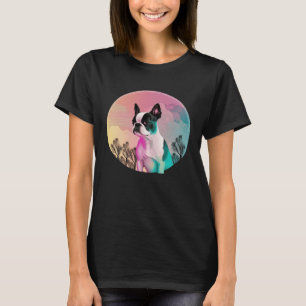 Boston Terrier Vaporwave Retrowave Esthetisch 1 T-shirt