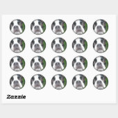 Boston Terrier vervaagde ronde Stickers (Vel)