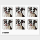 Boston Terrier Vierkante Sticker (Vel)