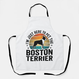 Boston Terrier Vintage Huisdierliefhebber Shirt On Schort