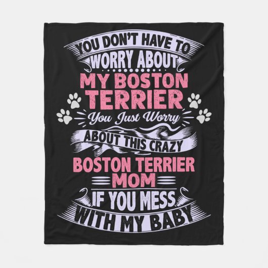 "Boston Terrier" vlootsdeken. Fleece Deken (Voorkant)