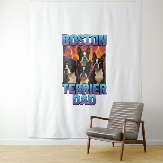 Boston Terrier Wandkleed (In situ)