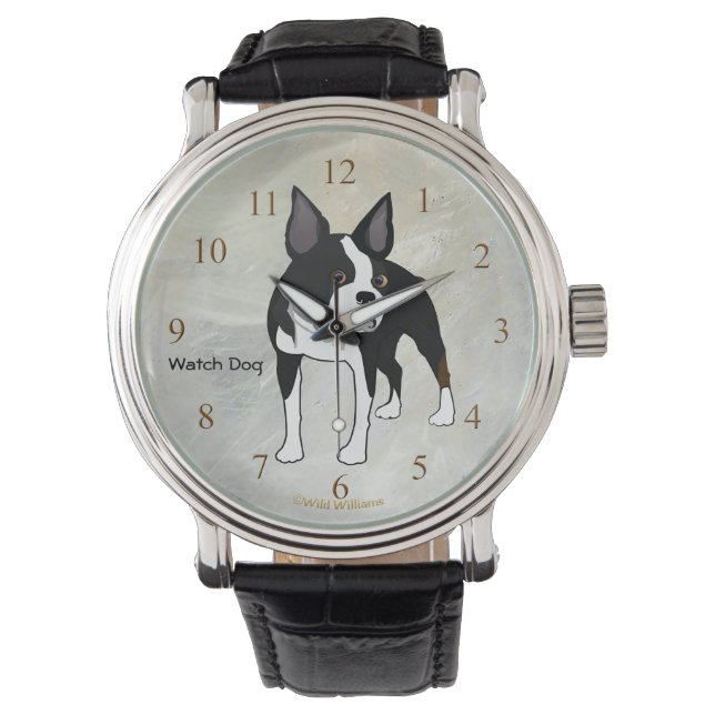 Boston Terrier Watch Dog Horloge (Voorkant)