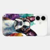 Boston Terrier Waterverf Art Case-Mate iPhone Case (Achterkant (horizontaal))