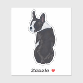 Boston Terrier Waterverf Zwart Hondenliefhebber St Sticker