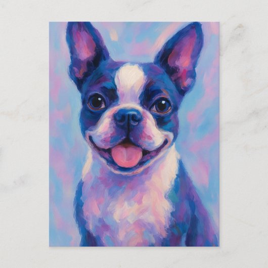 Boston Terrier Wenskaart - Blanco Kaart (Voorkant)