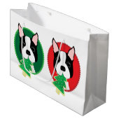Boston Terrier Whimsical Groot Cadeauzakje (Voorkant Gekanteld)