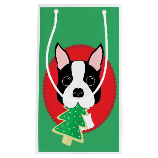 Boston Terrier Whimsical Klein Cadeauzakje (Voorkant)