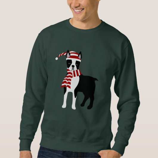 Boston Terrier Winter Long Sleeve Tshirt (Voorkant)