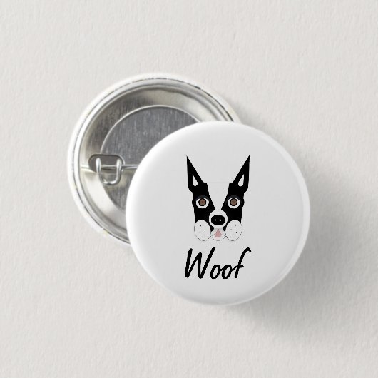 Boston Terrier Wof Button (Voorkant /achterkant)