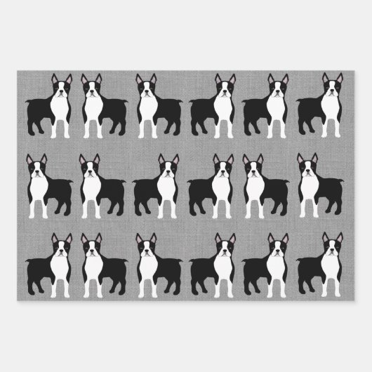 Boston Terrier Wrapping Paper Sheets (Voorkant)