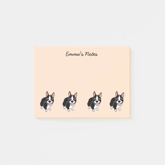 Boston Terriers Custom Post-it® Notes 4" x 3" (Devant)