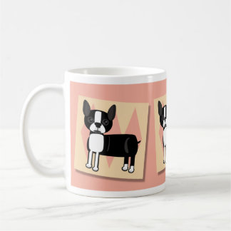 Boston Terriers Cute Pet Dog Cartoon Art Fun Koffiemok