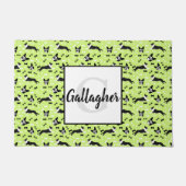 Boston Terriers Dog Green Pattern Deurmat (Voorkant)