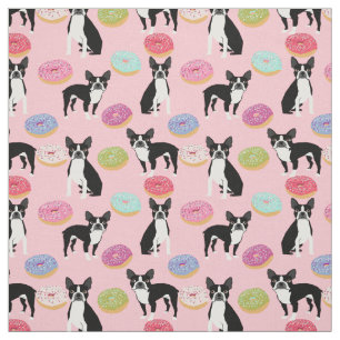 Boston Terriers Donuts - Cute Dog fabric Stof