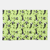 Boston Terriers Green Dog Pattern Theedoek (Horizontaal)