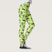 Boston Terriers Green Pattern Leggings (Rechts)